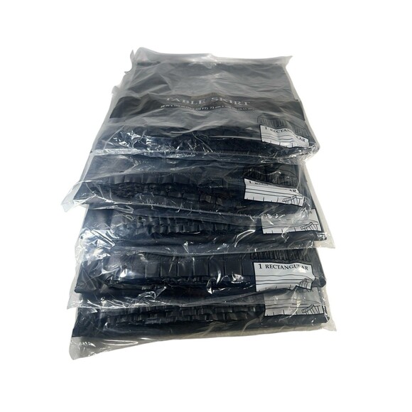 Black TABLE SKIRT 14’ X 29” RectanglePleated Plastic Disposable Waterproof Qty/5 - Picture 3 of 5